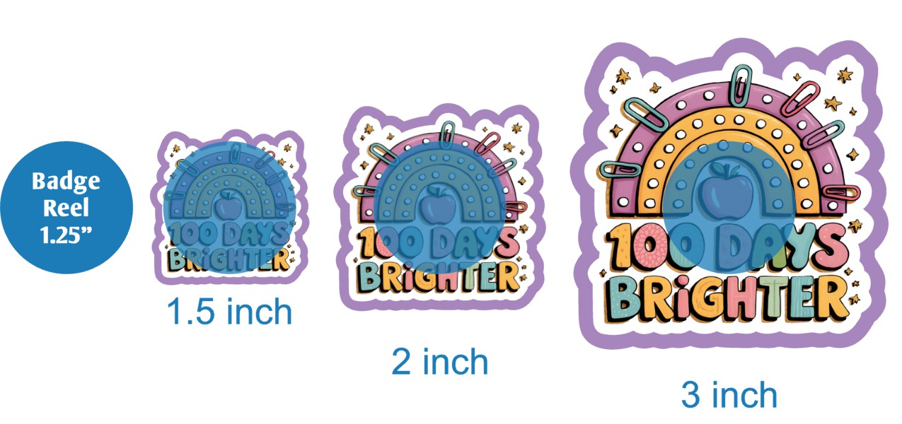 100 Days Brighter Rainbow - DECAL AND ACRYLIC SHAPE #DA03581