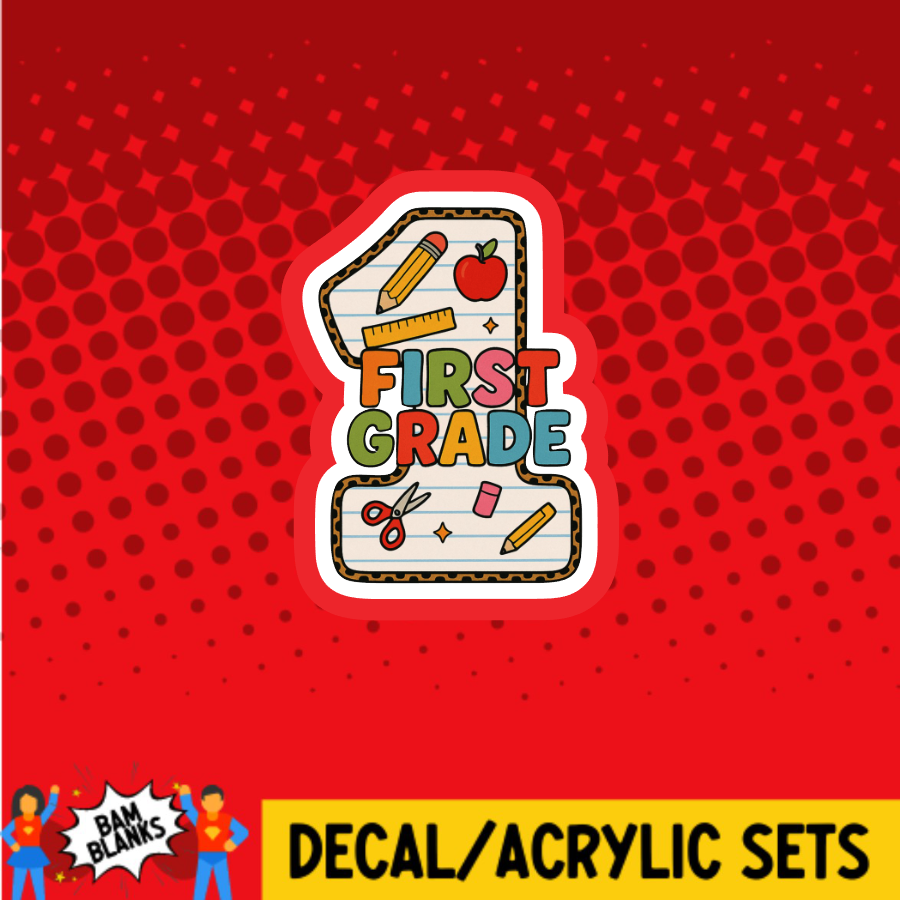 1st Grade Notebook Paper - DECAL AND ACRYLIC SHAPE #DA03720