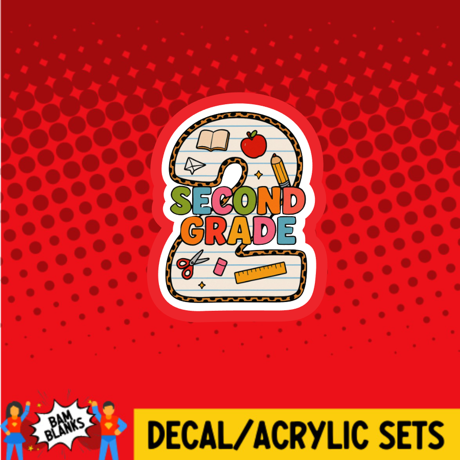 2nd Grade Notebook Paper - DECAL AND ACRYLIC SHAPE #DA03721