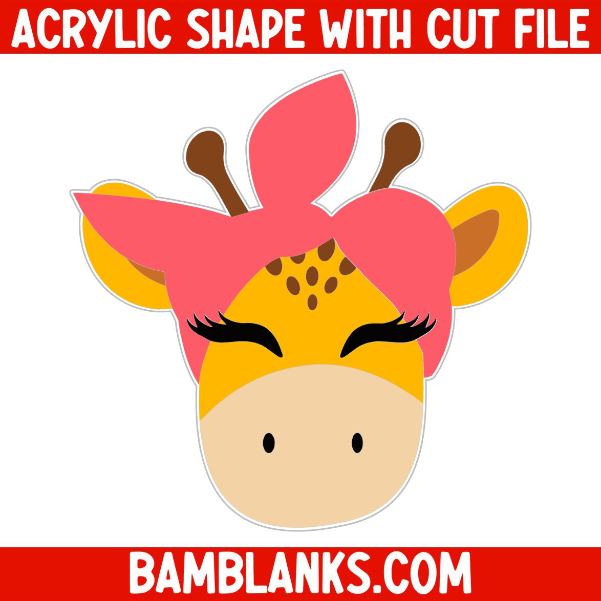 Bandanna Giraffe - Acrylic Shape #514