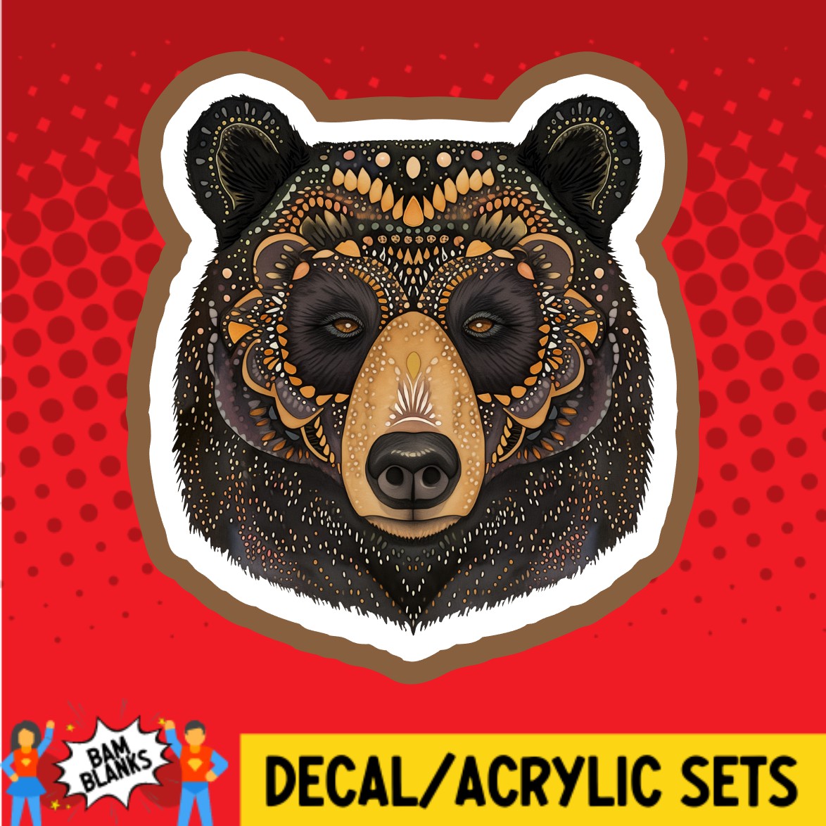 Bear Boho - DECAL AND ACRYLIC SHAPE #DA02409