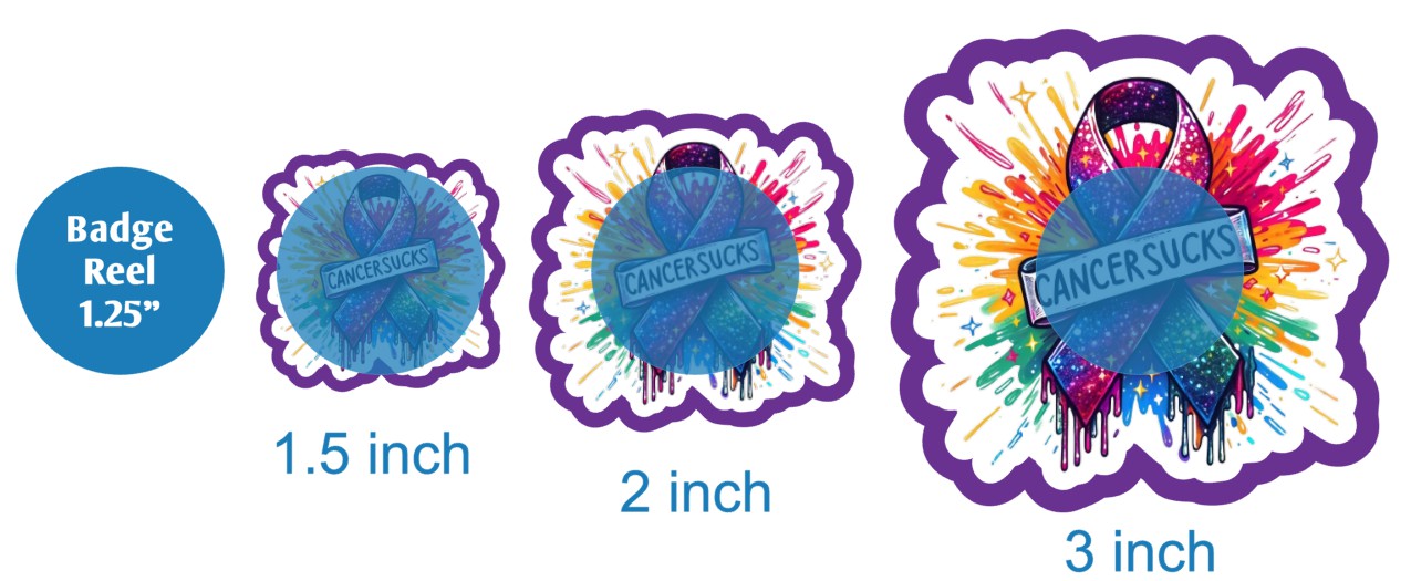 Cancer Sucks Colorful Ribbon - DECAL AND ACRYLIC SHAPE #DA03390