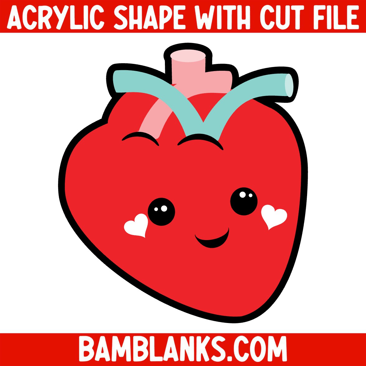 Cartoon Heart - Acrylic Shape #1353