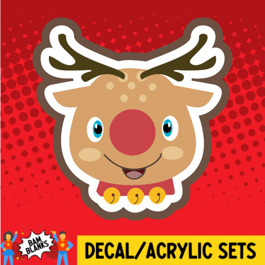Deer with Red Nose - DECAL AND ACRYLIC SHAPE #DA02497