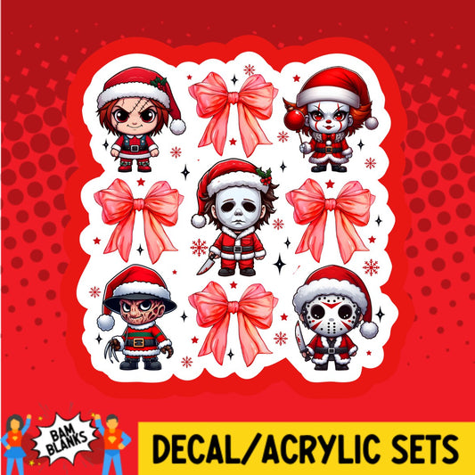 Horror Characters Christmas Collage - DECAL AND ACRYLIC SHAPE #DA03422