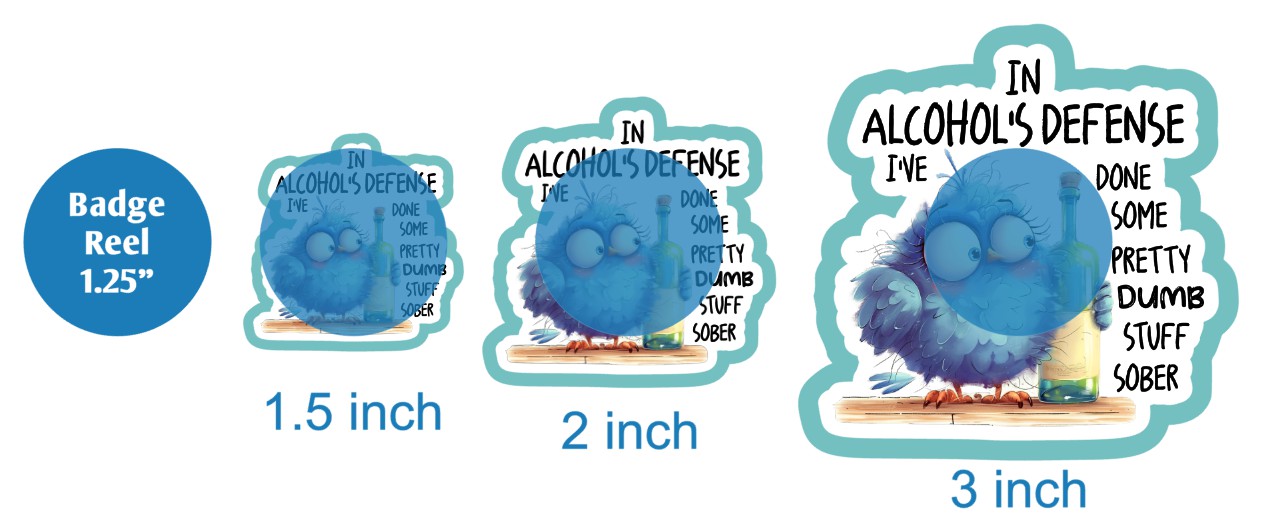 In Alcohols Defense Bird - DECAL AND ACRYLIC SHAPE #DA02916