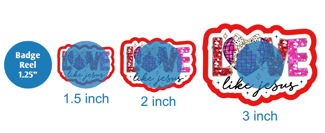 Love Like Jesus Glitter Disco Heart - DECAL AND ACRYLIC SHAPE #DA03516