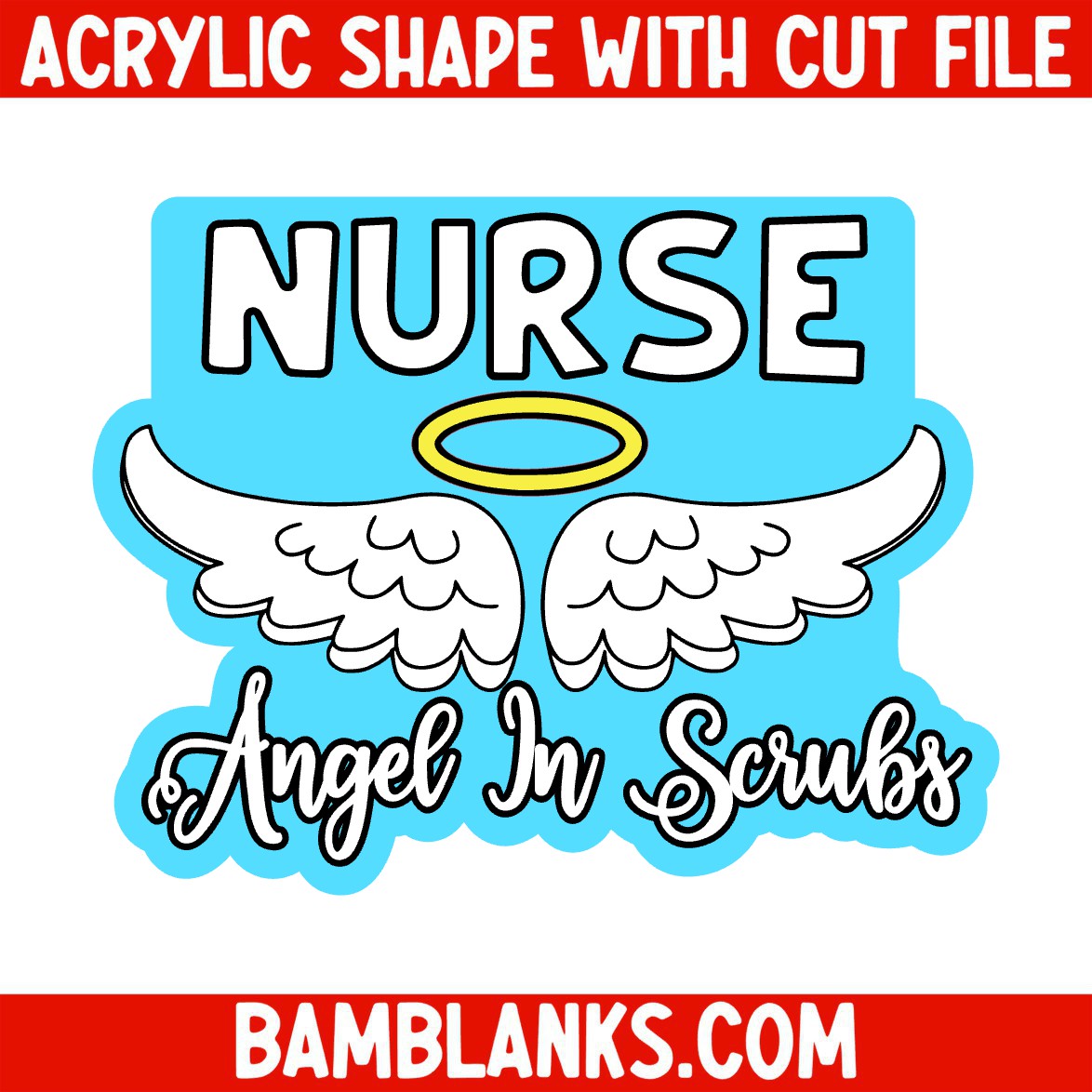 Nurse Angel in Scrubs - Acrylic Shape #1368