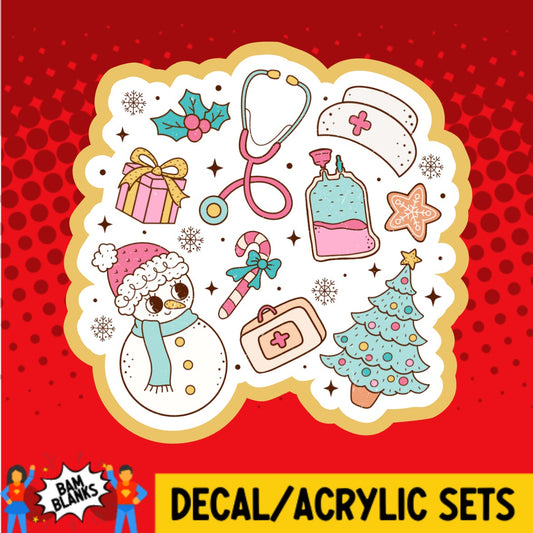 Nurse Stethoscope and Snowman - DECAL AND ACRYLIC SHAPE #DA02614