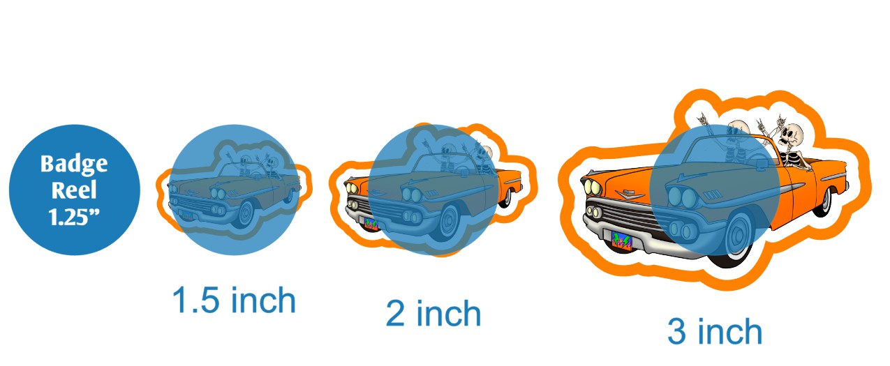 Orange Caddy Skeletons - DECAL AND ACRYLIC SHAPE #DA02354