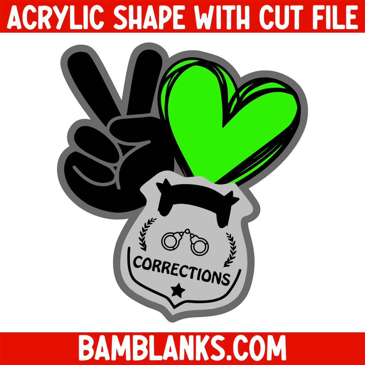 Peace Love Corrections - Acrylic Shape #1429