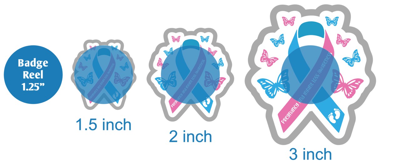 Pregnancy and Infant Loss Awareness Ribbon with Butterflies - DECAL AND ACRYLIC SHAPE #DA03378