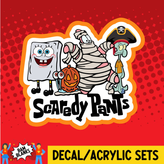 Scaredy Pants Sea Pals - DECAL AND ACRYLIC SHAPE #DA02583