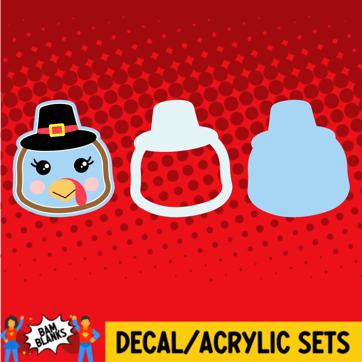 Turkey Shaker - DECAL AND ACRYLIC SHAPE #DA02335