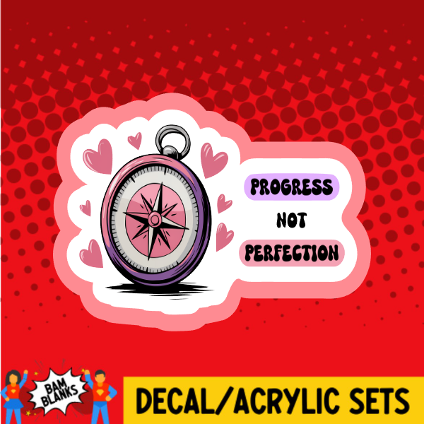 Progress Not Perfection - DECAL AND ACRYLIC SHAPE #DA03769