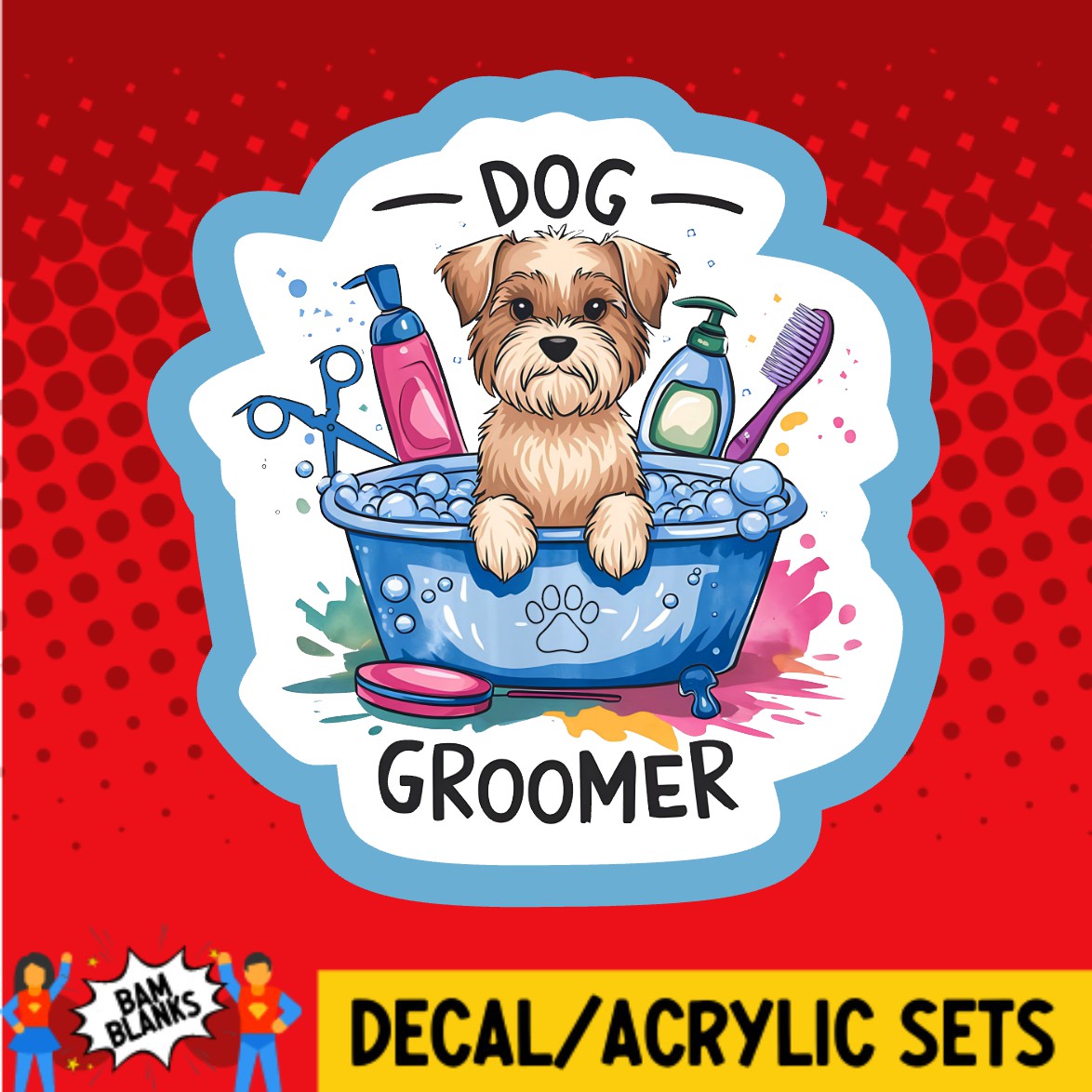 Dog Groomer - DECAL AND ACRYLIC SHAPE #DA03652