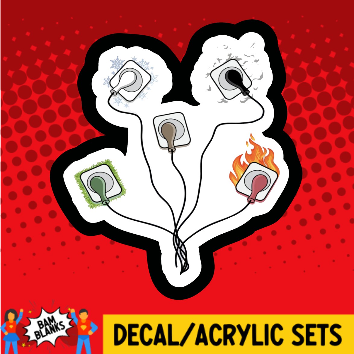 EKG Leads - DECAL AND ACRYLIC SHAPE #DA02516