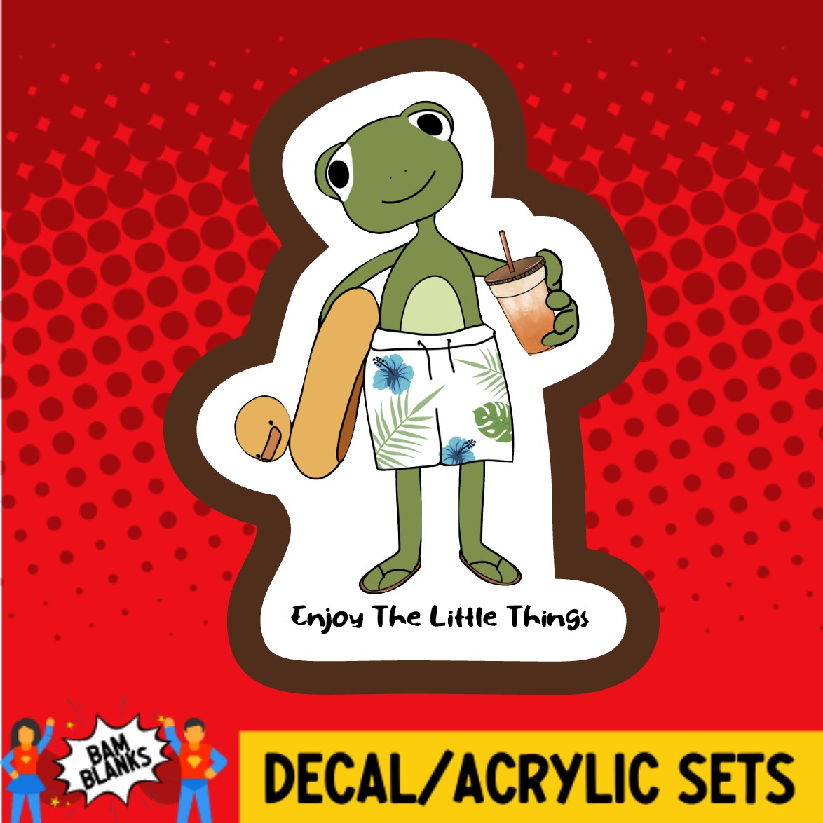 Enjoy The Little Things Frog - DECAL AND ACRYLIC SHAPE #DA03661