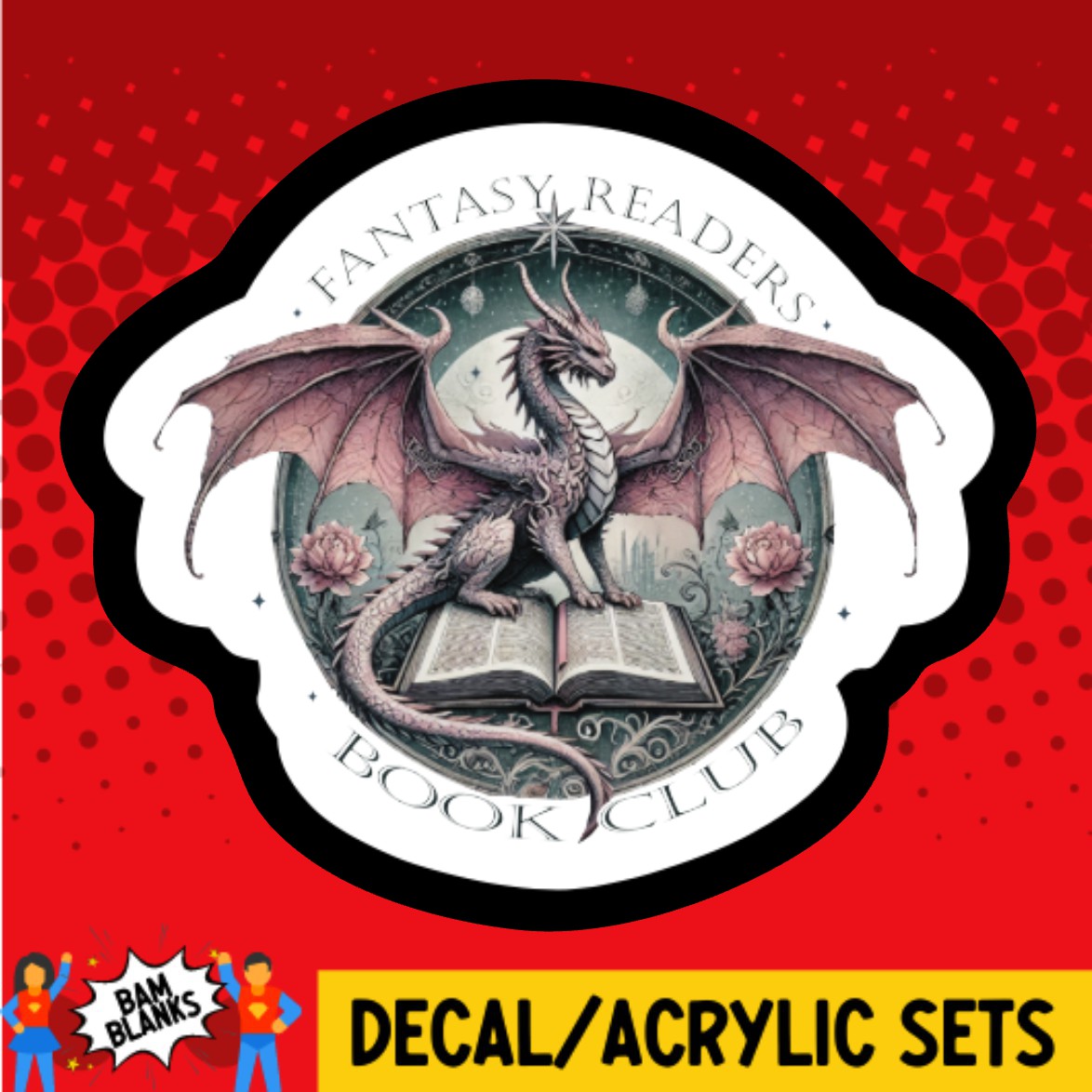 Fantasy Readers Book Club - DECAL AND ACRYLIC SHAPE #DA03662