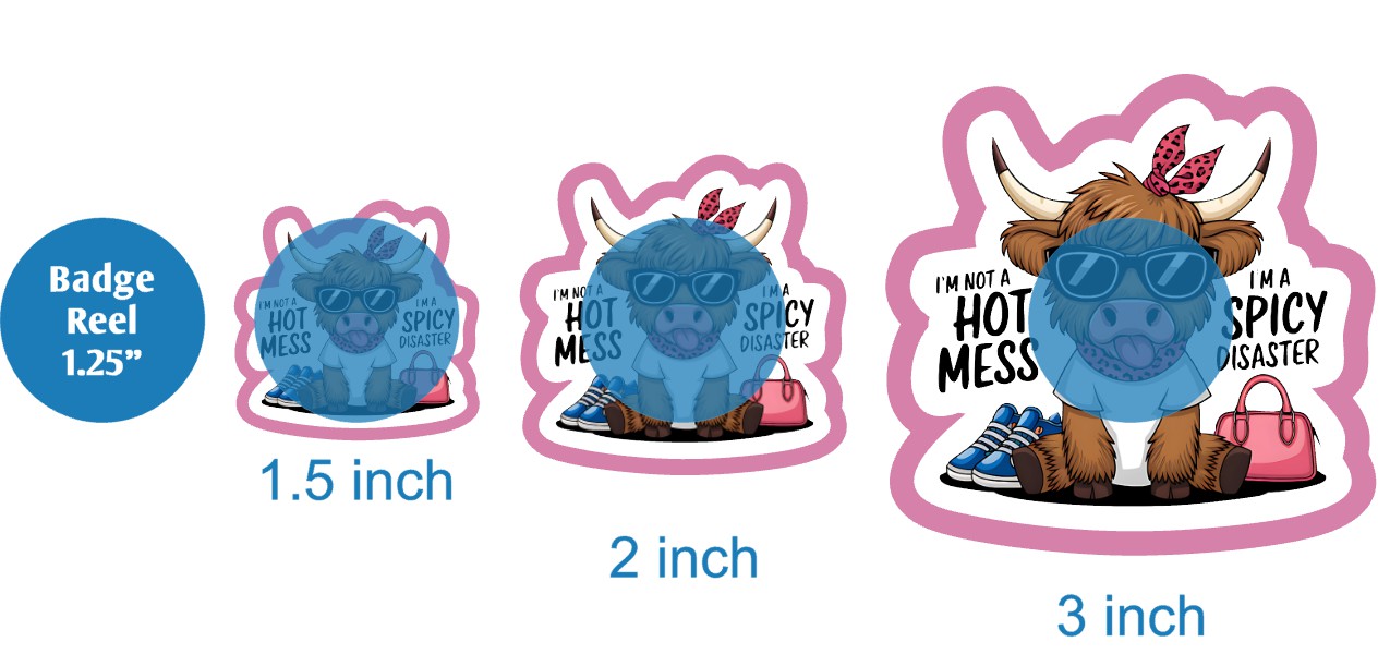 Hot Mess Spicy Disaster Highland Cow - DECAL AND ACRYLIC SHAPE #DA03674