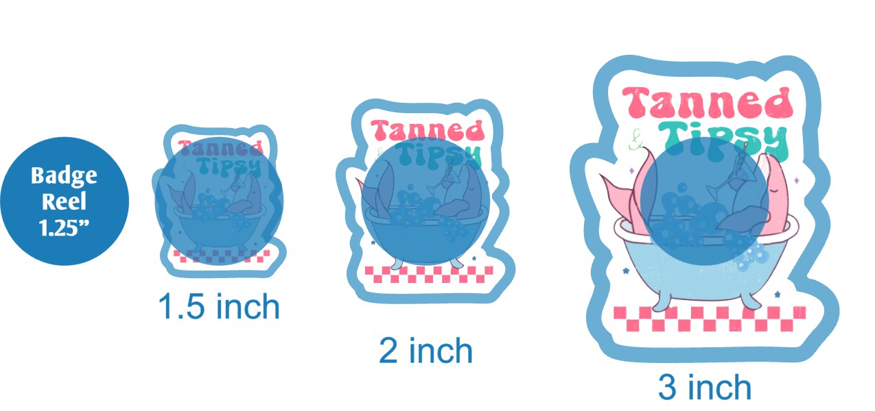 Tanned Tipsy Whale in Bath - DECAL AND ACRYLIC SHAPE #DA03698