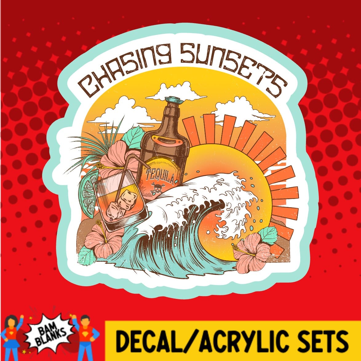 Chasing Sunsets - DECAL AND ACRYLIC SHAPE #DA02087