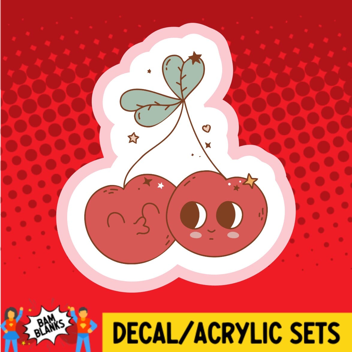 Cherry Couple - DECAL AND ACRYLIC SHAPE #DA01669