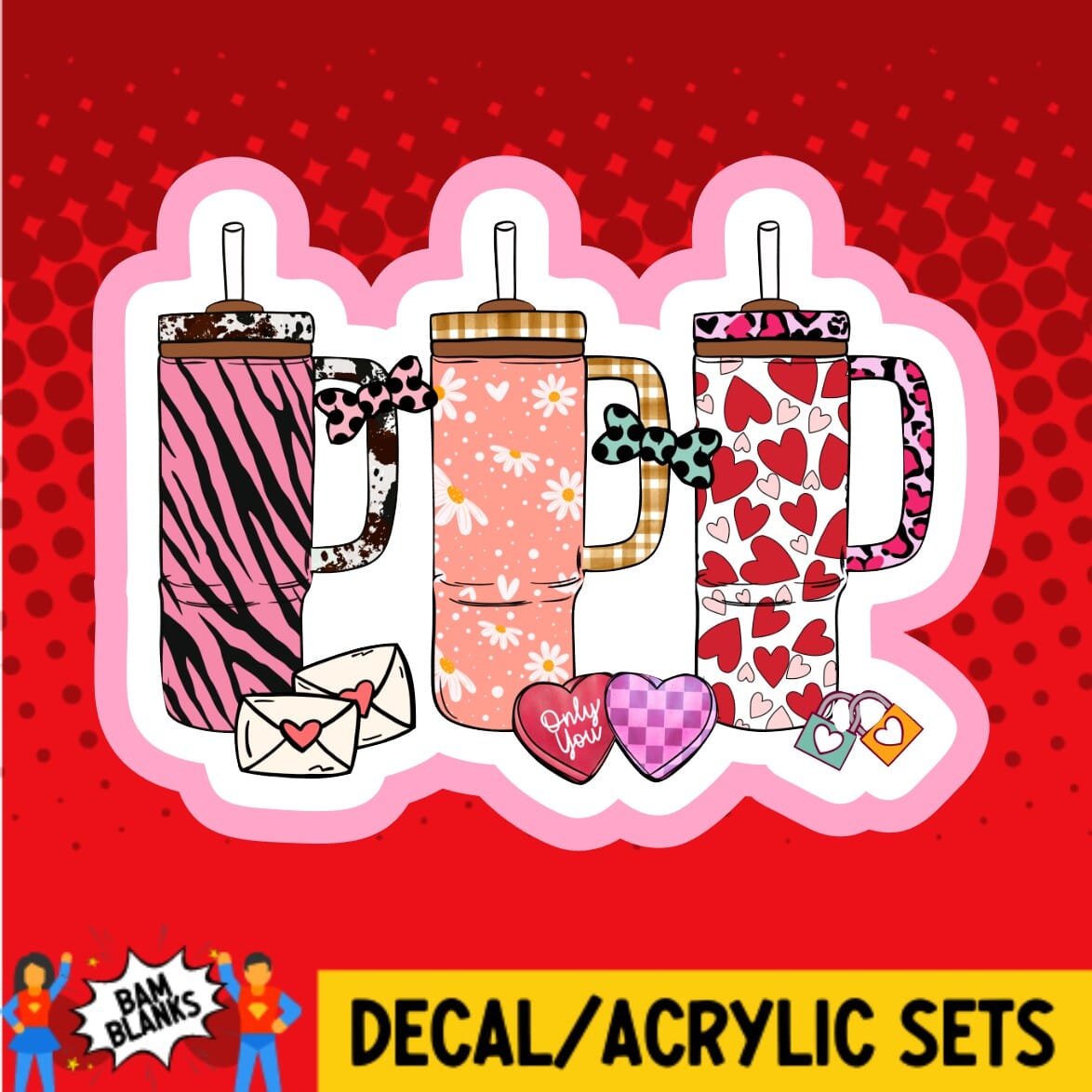 Cups Valentine - DECAL AND ACRYLIC SHAPE #DA01748