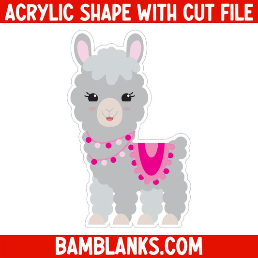 Cute Llama - Acrylic Shape #526