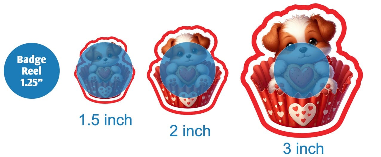 Dog Valentine Cupcake - DECAL AND ACRYLIC SHAPE #DA01694