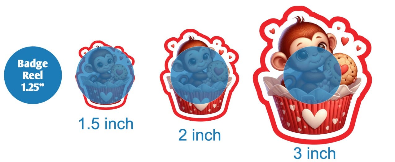 Monkey Valentine Cupcake - DECAL AND ACRYLIC SHAPE #DA01693