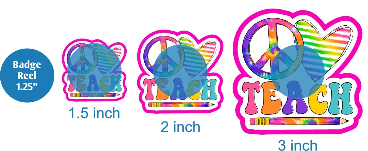 Peace Love Teach Tie Dye - DECAL AND ACRYLIC SHAPE #DA02073