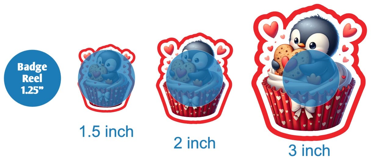 Penguin Valentine Cupcake - DECAL AND ACRYLIC SHAPE #DA01692