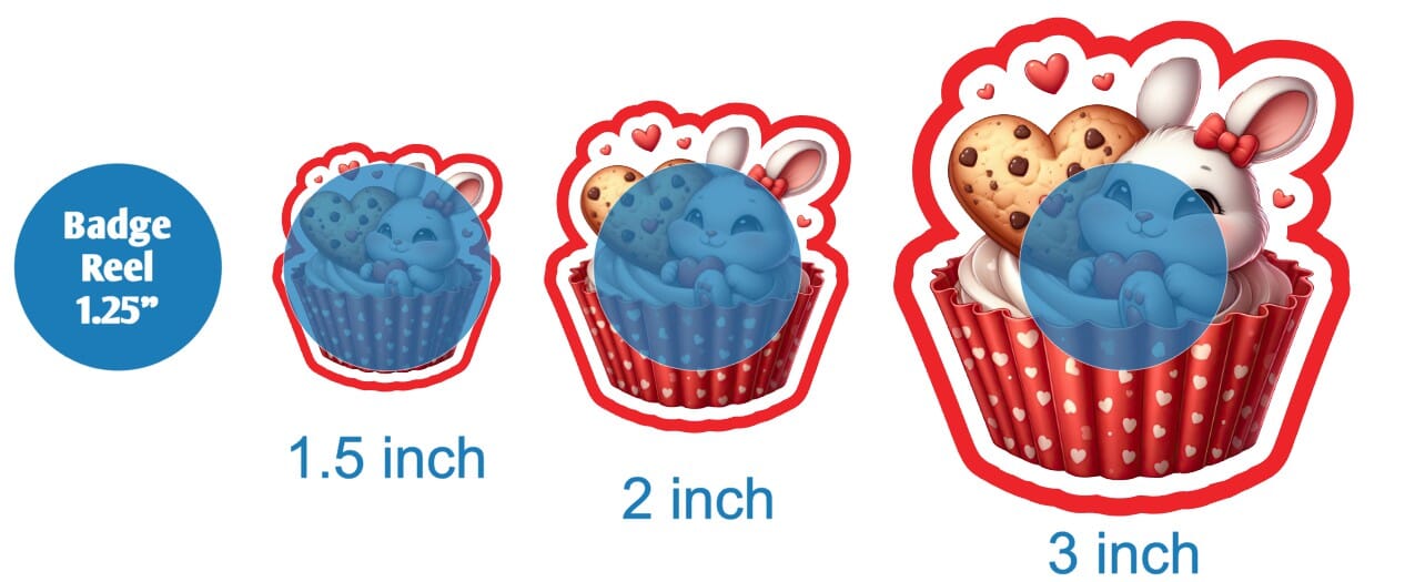 Rabbit Valentine Cupcake - DECAL AND ACRYLIC SHAPE #DA01695