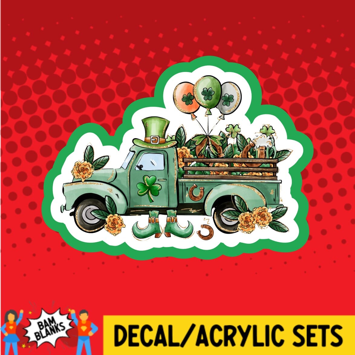St Patricks Truck Side View - DECAL AND ACRYLIC SHAPE #DA01617