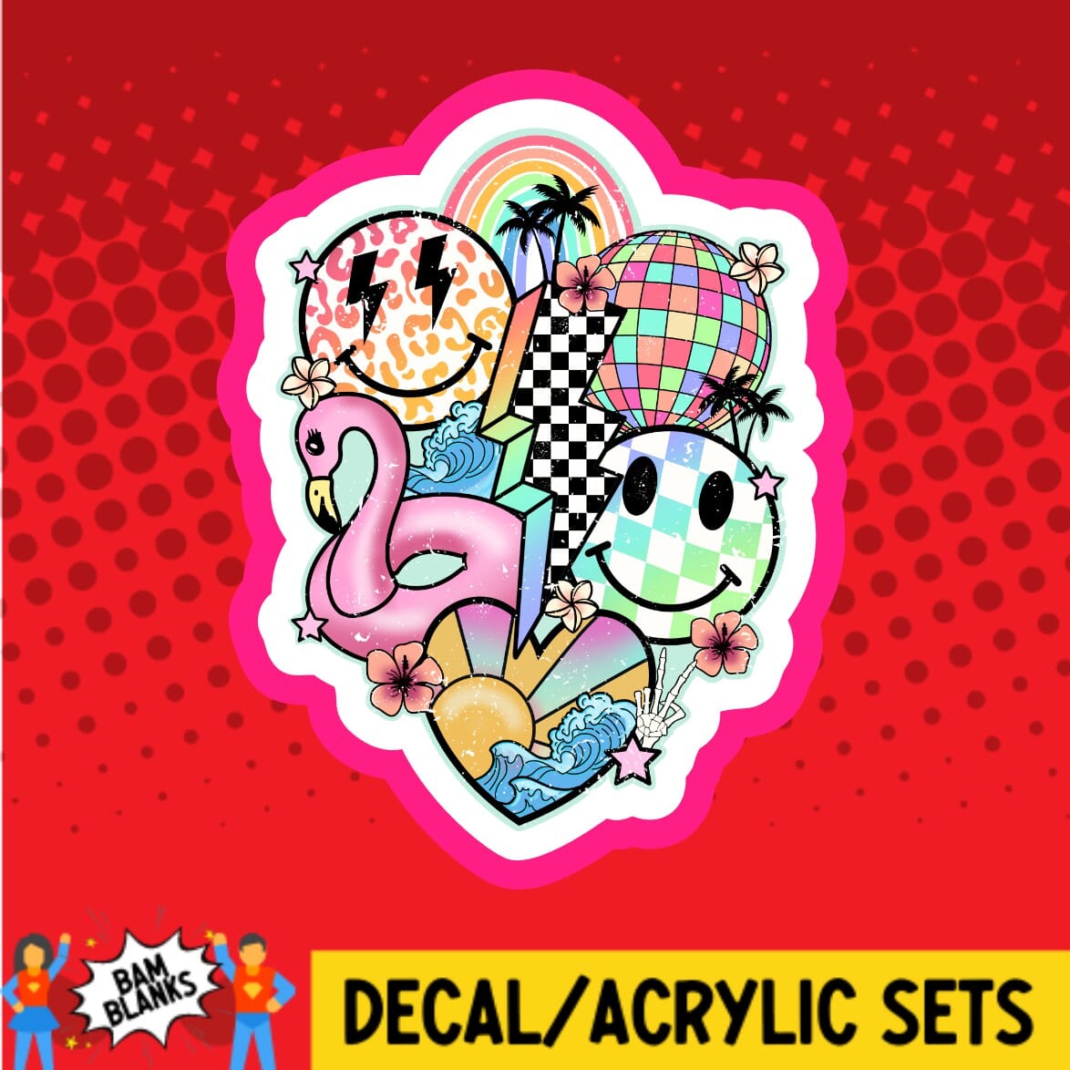 Summer Collage - DECAL AND ACRYLIC SHAPE #DA02041