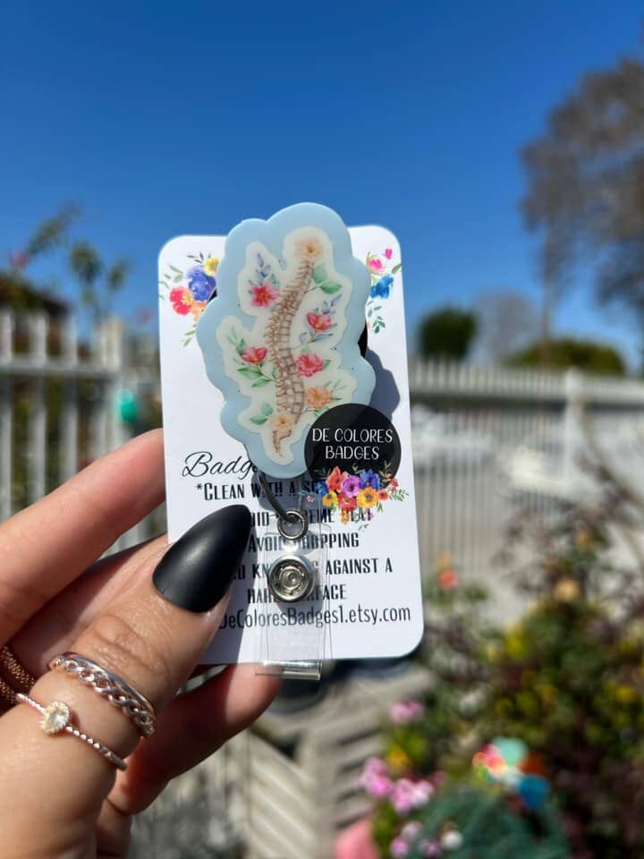 Anatomy Spine with Flowers - DECAL AND ACRYLIC SHAPE #DA0779