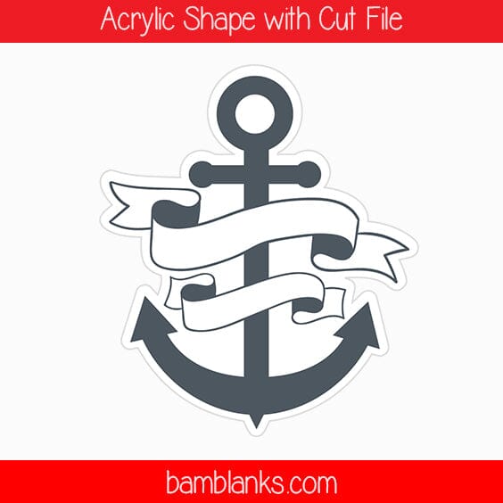 Anchor with Ribbons - Acrylic Shape #674