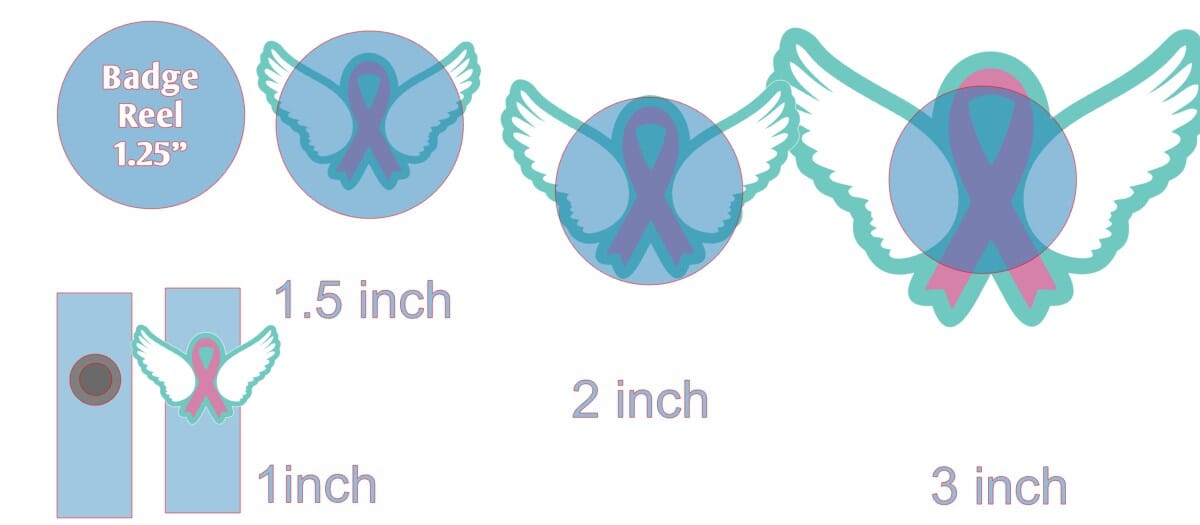 Awareness Ribbon with Wings - Acrylic Shape #194