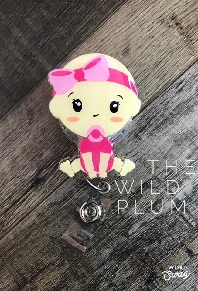 Baby Girl with Paci - Acrylic Shape #012