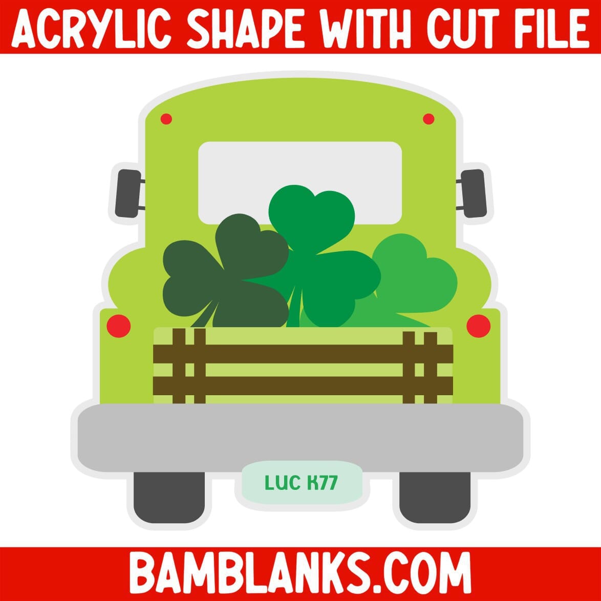 Back of Pickup with Shamrocks - Acrylic Shape #435