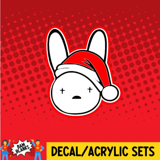 BB Bunny Santa Hat - DECAL AND ACRYLIC SHAPE #DA0353