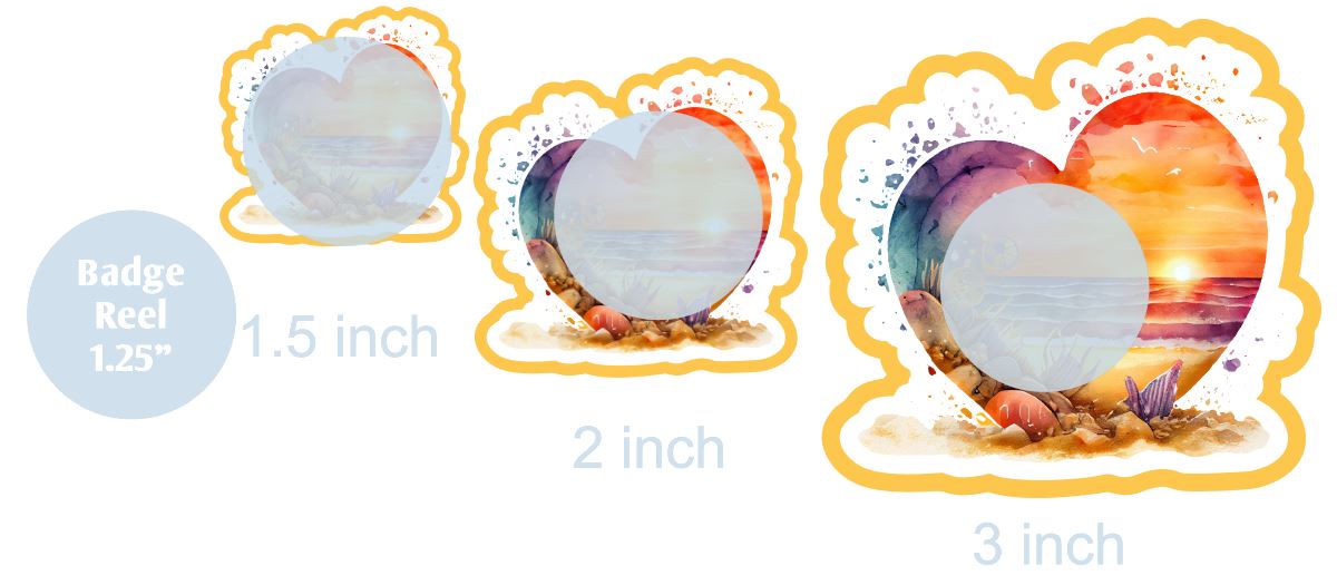 Beach Heart 1 - DECAL AND ACRYLIC SHAPE #DA0128