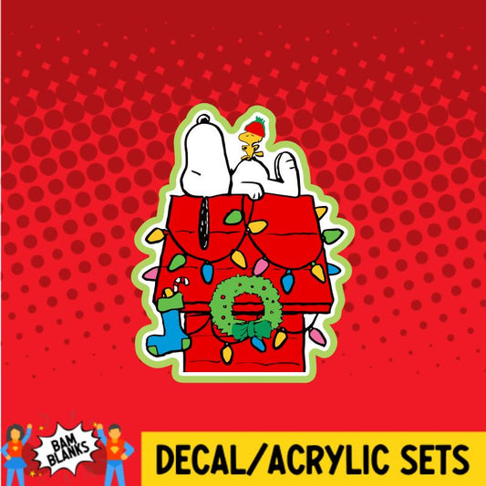 Beagle Christmas House - DECAL AND ACRYLIC SHAPE #DA0525