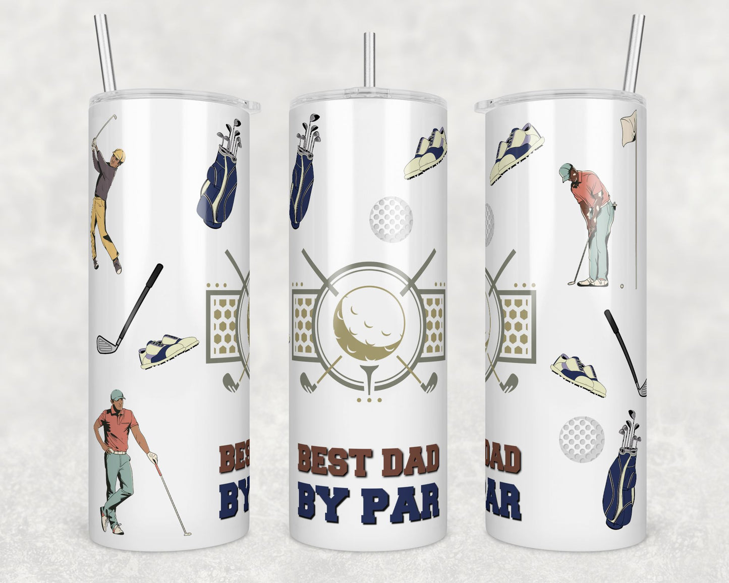 Best Dad By Par - 20 oz Skinny Cup Wrap - CW0064