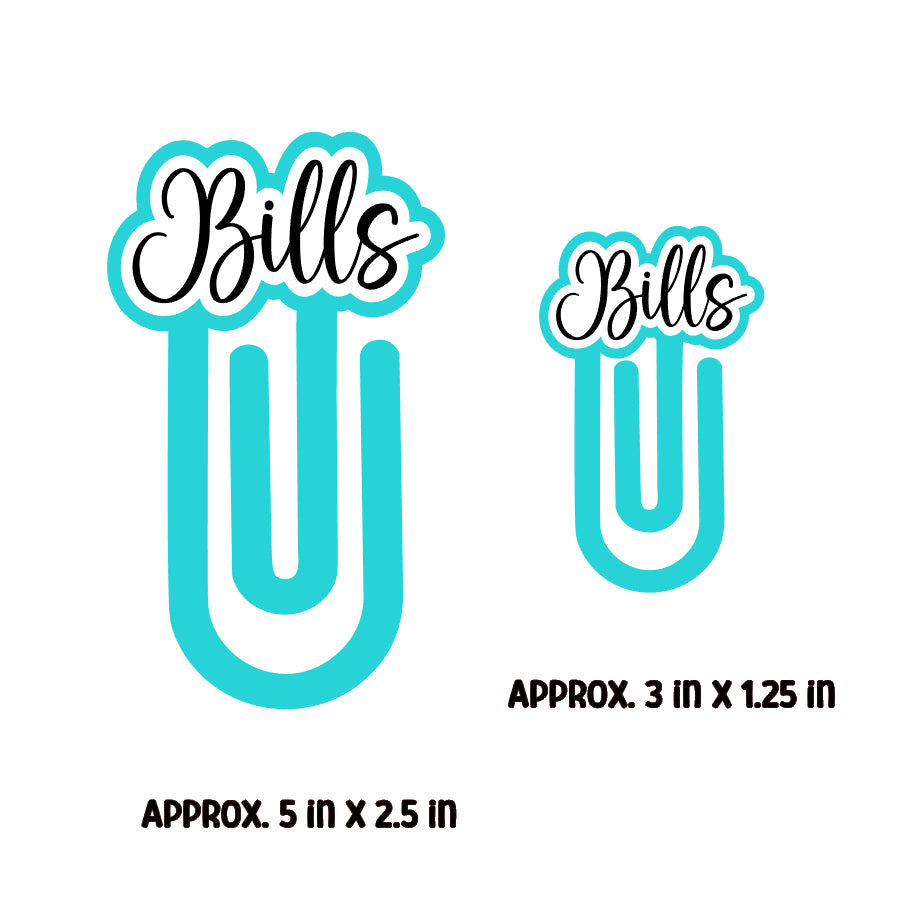 Bills Paper Clip Bookmark - DECAL AND ACRYLIC SHAPE #BM0014