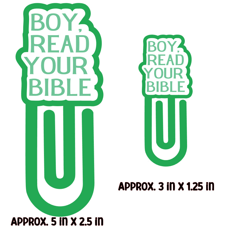 Boy Read Your Bible Paper Clip Bookmark - DECAL AND ACRYLIC SHAPE #BM0010