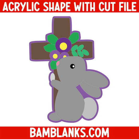 Bunny Cross - Acrylic Shape #265