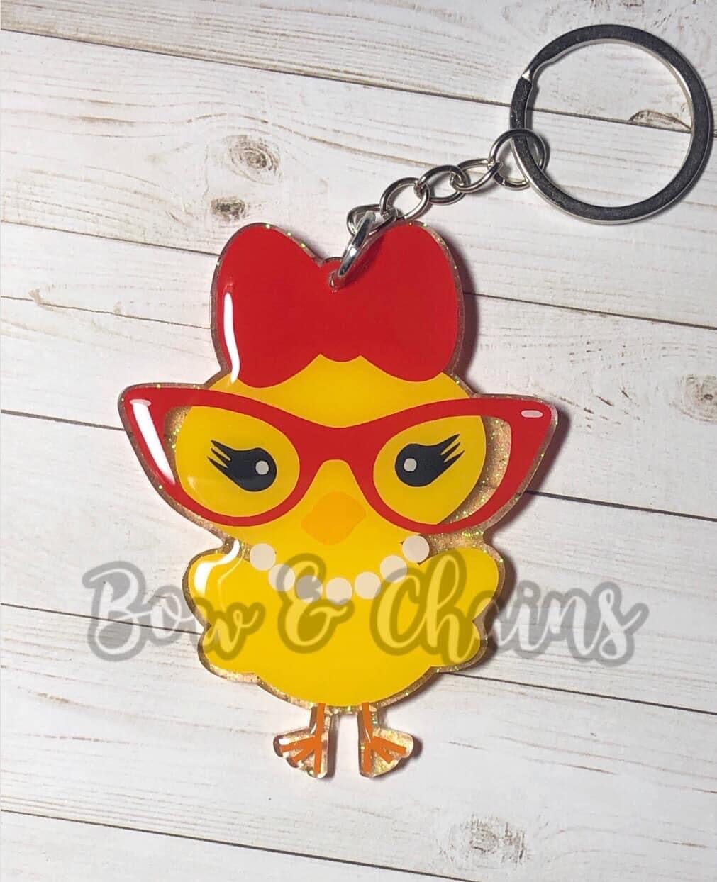 Chick with Cat Eye Glasses - Acrylic Shape #438