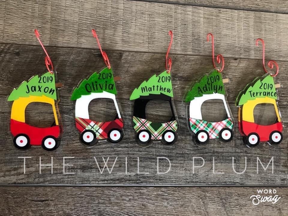 Christmas Kids Car - Acrylic Shape #569